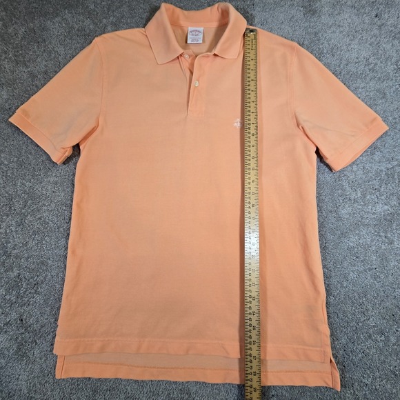 Brooks Brothers Mens Short Sleeve Performance Polo Solid Coral Small Gold Fleece - Picture 6 of 9